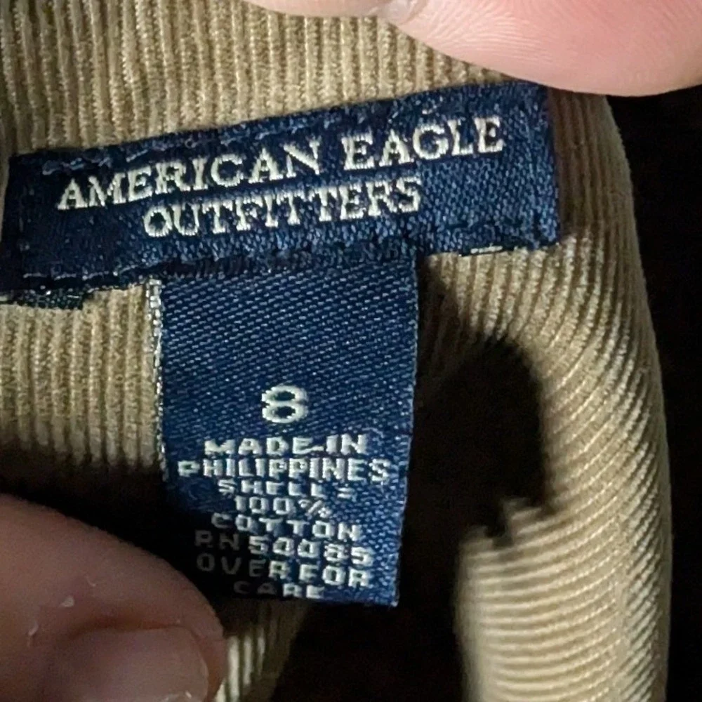 American Eagle Corduroy‎ Cargo Utility Skirt Womens 8 Side Zip Y2K Streetwear